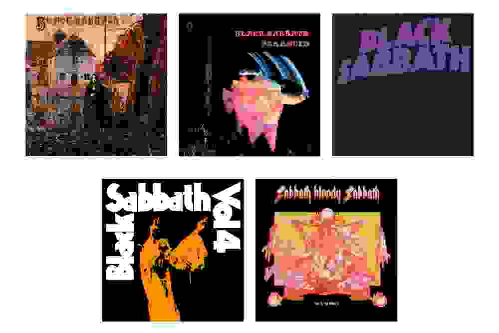Overview of the first five albums by Black Sabbath.